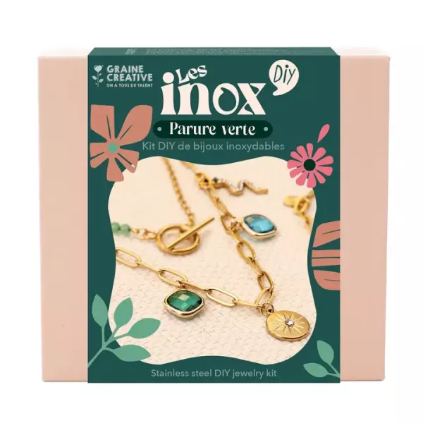 Rozsdamentes acél ékszerkészítő készlet - Zöld