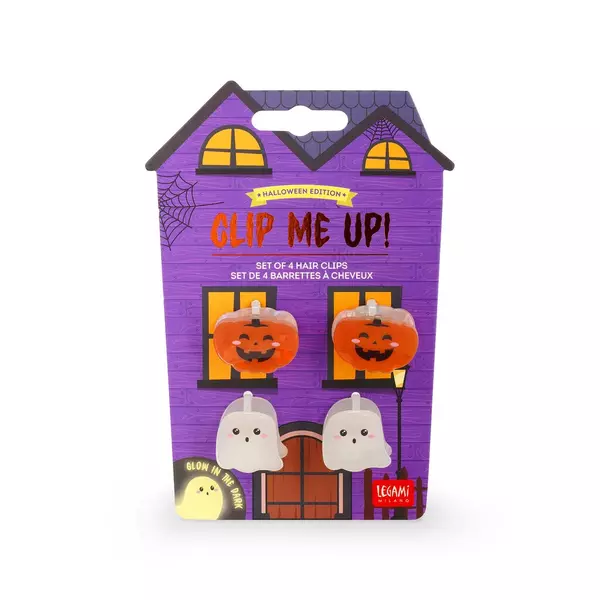 Halloween hajcsat - Tök és szellem - 4db