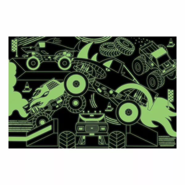 Sötétben világító puzzle - Monster trucks - 100db
