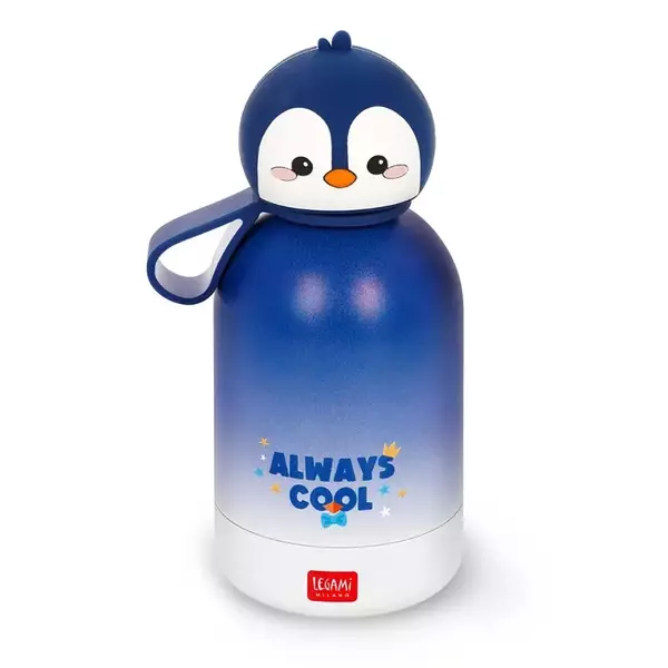 Duplafalú rozsdamentes acél kulacs - Pingvin - 310 ml