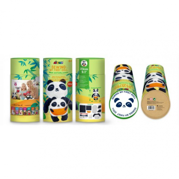 Varrható plüss - Panda kicsinyével