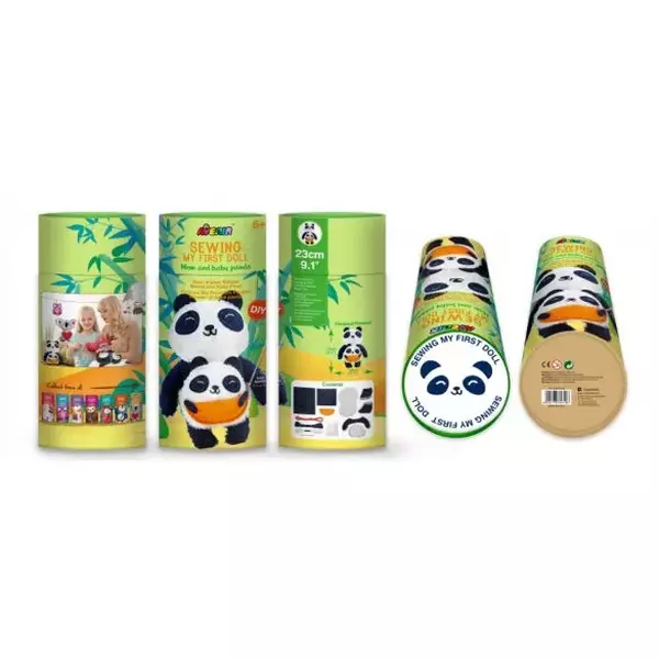 Varrható plüss - Panda kicsinyével