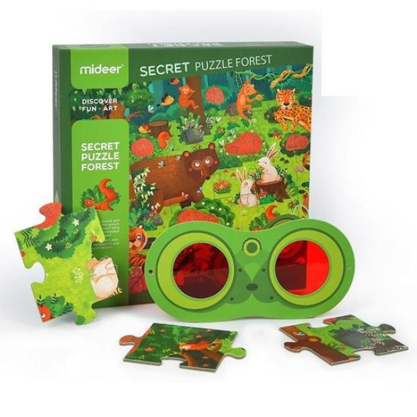 Puzzle - Meglepetés puzzle szemüveggel - Erdő - 35db-os