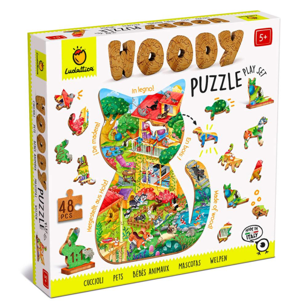 Fa puzzle - Háziállatok - 48db