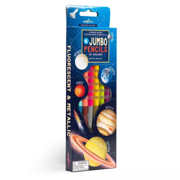 Színesceruza készlet - Kétvégű, jumbo - Bolygók - 6db
