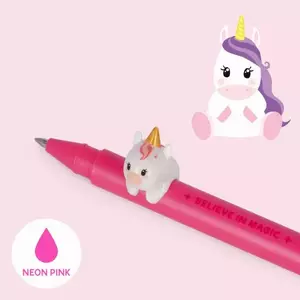 Legami - zselés toll gyűjthető figurával - neon pink tinta - Unikornis