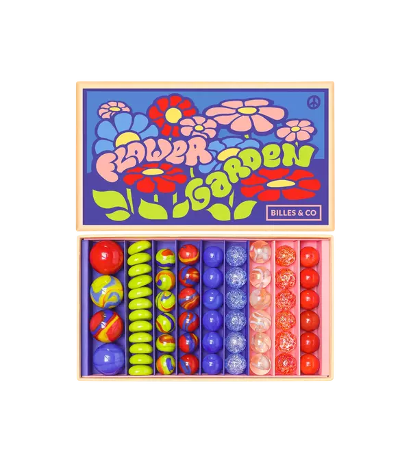 Billes & Co üveggolyó szett - large box - Flower Garden