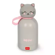 Duplafalú rozsdamentes acél kulacs - Cica - 310 ml