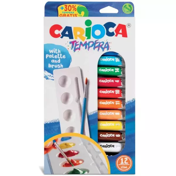 Carioca - Tempera készlet ecsettel - 12db