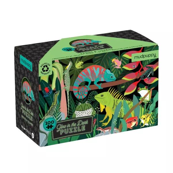 Sötétben világító puzzle - Békák és kígyók - 100db