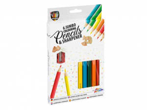 Jumbo ceruza készlet hegyezővel - 6db