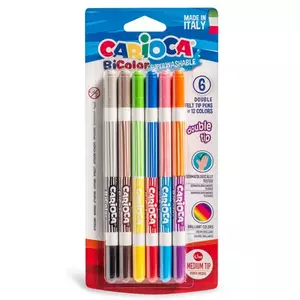 Carioca - Kétszínű, kétvégû filctoll készlet - 6db