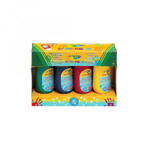 Crayola - Tubusos ujjfesték lemosható, cseppmentes 4X147ml