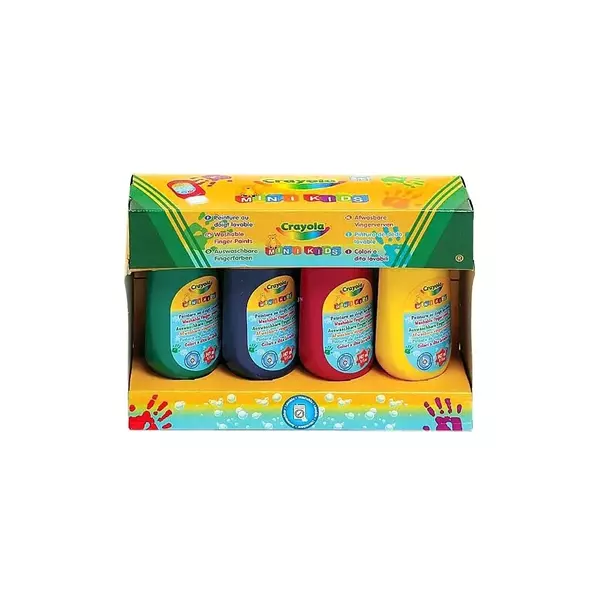 Crayola - Tubusos ujjfesték lemosható, cseppmentes 4X147ml