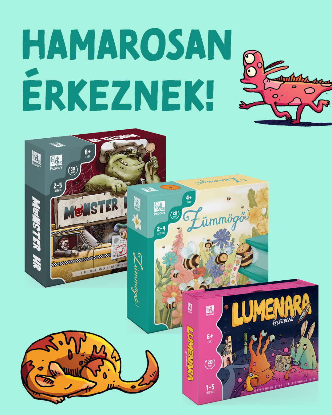 Hamarosan érkeznek a legújabb Pagony-játékok!