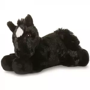 Plüss ló - Beau, fekete - 20cm