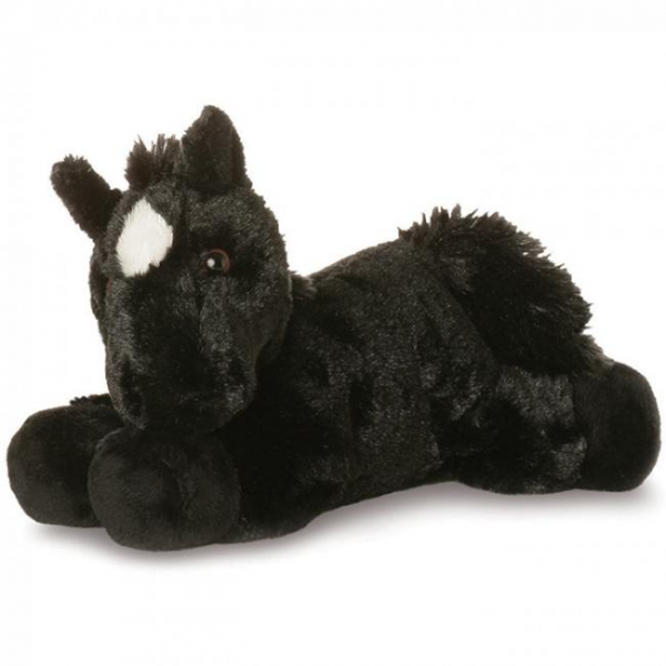Plüss ló - Beau, fekete - 20cm