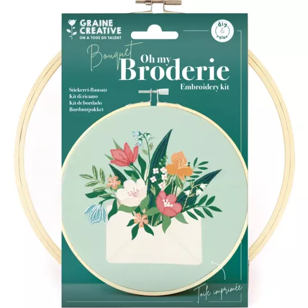 Hímzőkészlet - Virágcsokor - 20 cm 