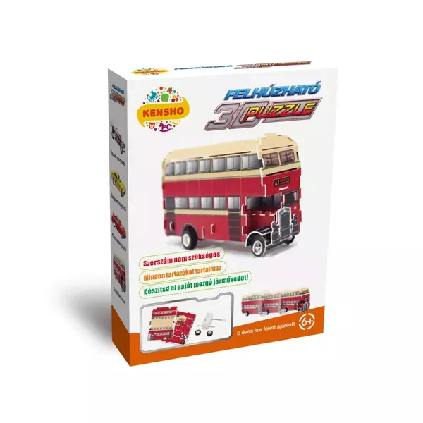 Felhúzható 3D Puzzle - Emeletes busz