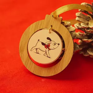 Fa ajándékkísérő / Karácsonyfadísz - Pitypang masnival