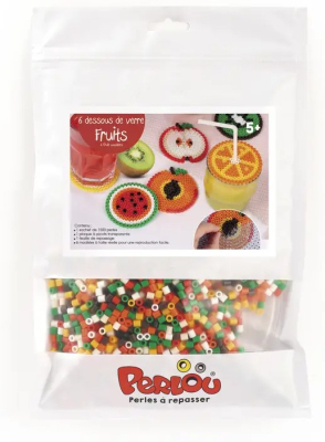 Vasalható gyöngy készlet - Gyümölcsös poháralátét - 1500db