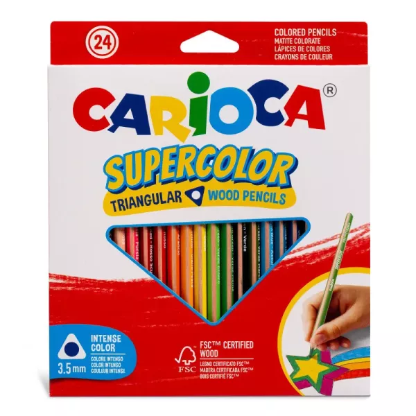 Carioca - Supercolor háromszögletű színes ceruza készlet - 24 db-os