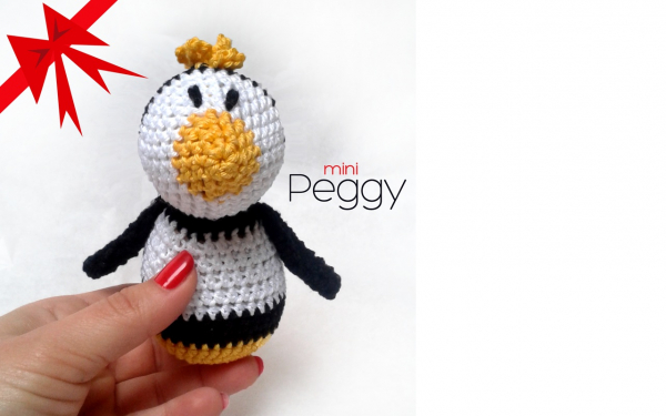 Peggy - mini  horgolt pingvin
