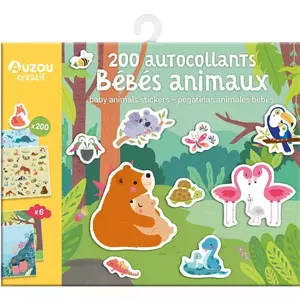 Újrahasználható matricázó készlet - Bébi állatok