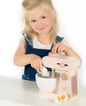 Mixer szett fából - Rózsaszín
