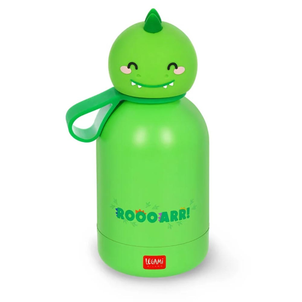  Duplafalú rozsdamentes acél kulacs - Dinó - 310 ml