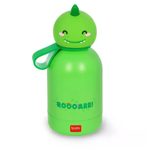 Duplafalú rozsdamentes acél kulacs - Dinó - 310 ml