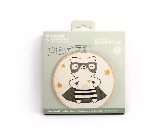 Hímzőkészlet - Szuper cica - 15 cm 