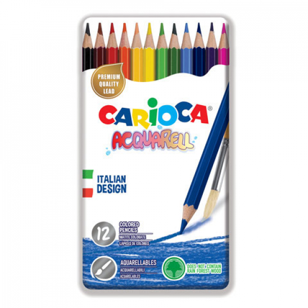 Carioca - Akvarell színesceruza készlet, 12db-os