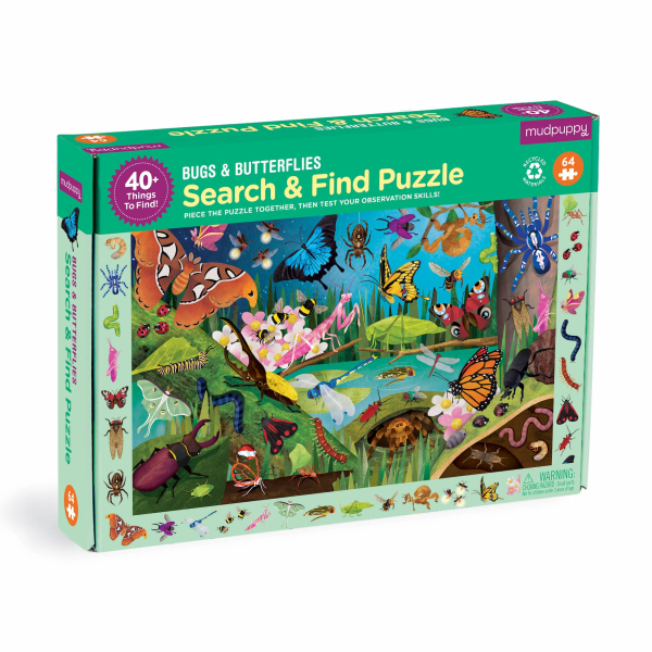 Böngésző puzzle - Bogarak és pillangók - 64db