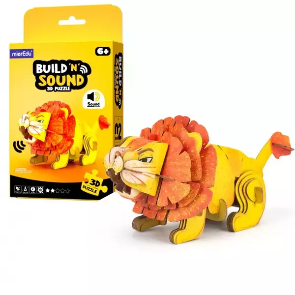 Hangot adó 3D állatos puzzle - Oroszlán 