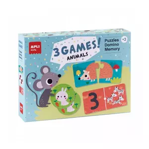 Párosító puzzle, dominó és memória - Állatok