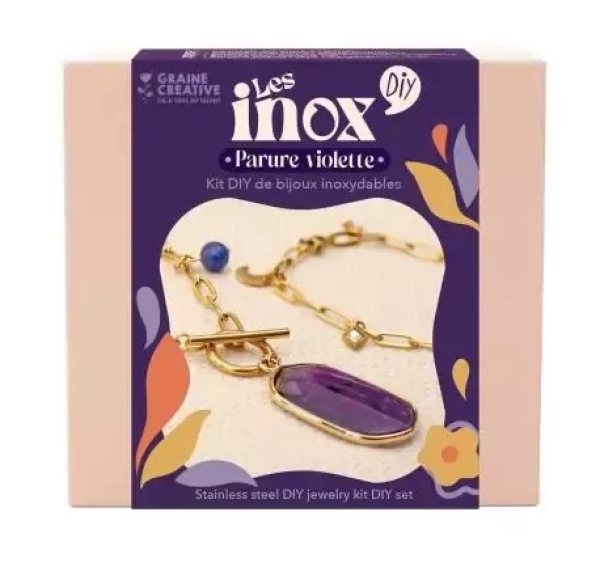 Rozsdamentes acél ékszerkészítő készlet - Lila