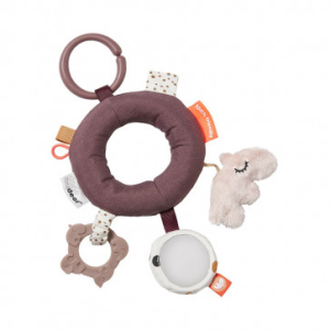 Készségfejlesztő babajáték - Fellógatható gyűrű - Púder rózsaszín