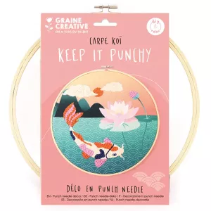 Punch needle hímzőkészlet - Koi ponty - 25 cm