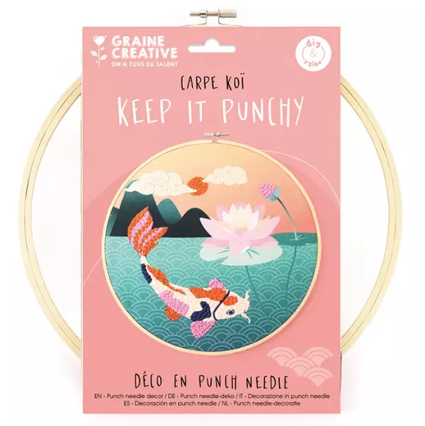 Punch needle hímzőkészlet - Koi ponty - 25 cm