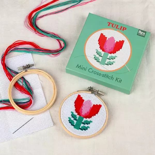 Mini hímző készlet rámával - Tulipán