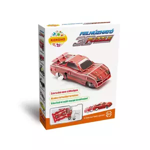 Felhúzható 3D Puzzle - Piros versenyautó