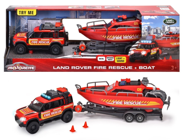 Majorette - Land Rover Fire Rescue + Boat