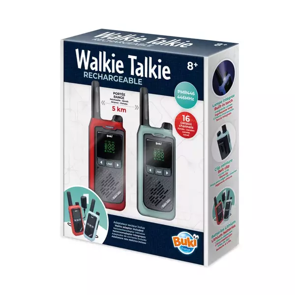 Újratölthető walkie-talkie 5 km-es hatótávolsággal