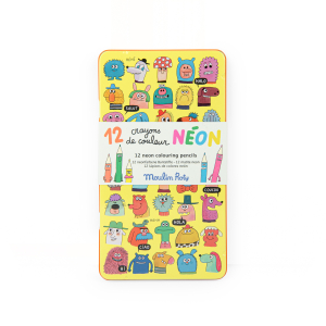 Színes ceruza készlet fém dobozban - Neon színek - 12db