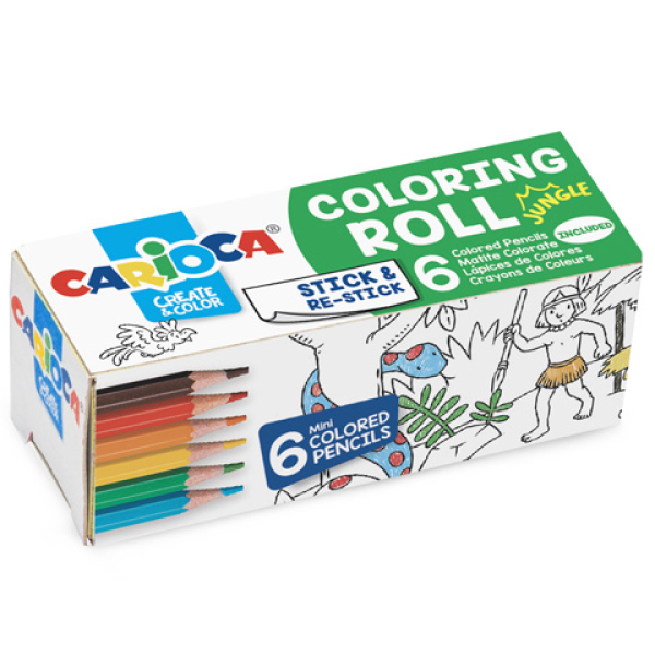 Carioca - Mini színezõ henger 6db ceruzával - Dzsungel