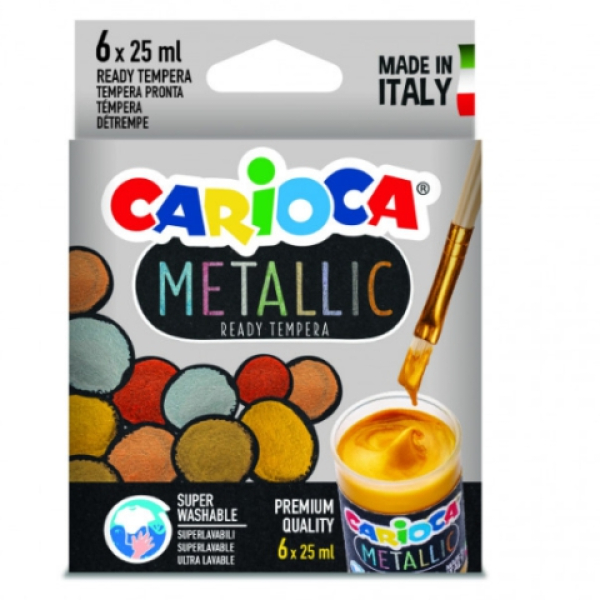 Carioca - Metallic tempera szett - 6db