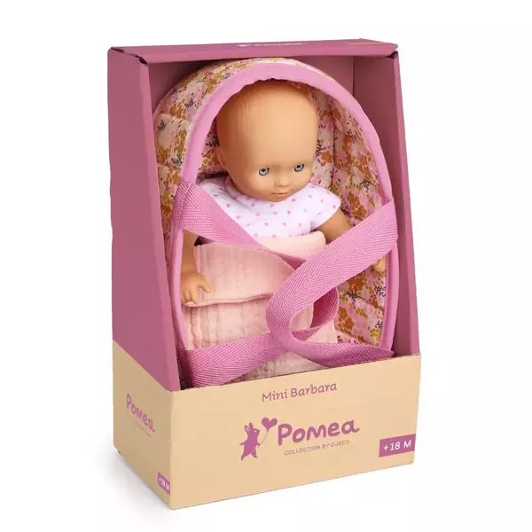 Játékbaba Mini - Barbara mózeskosárral - 20cm